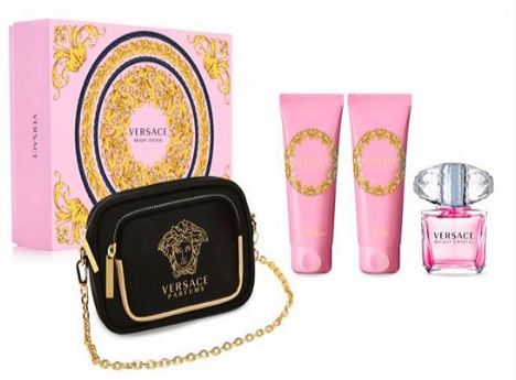 Estuche Versace Bright Crystal Absolu Mujer 4pzs 90ml EDP+Gel De Baño+Crema+Cosmetiquera